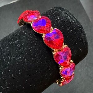 Heart-Shaped Red Crystal Bracelet